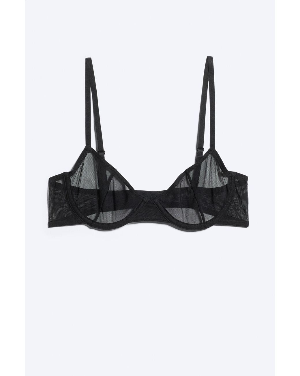 Weekday Black Sheer Wire Bra