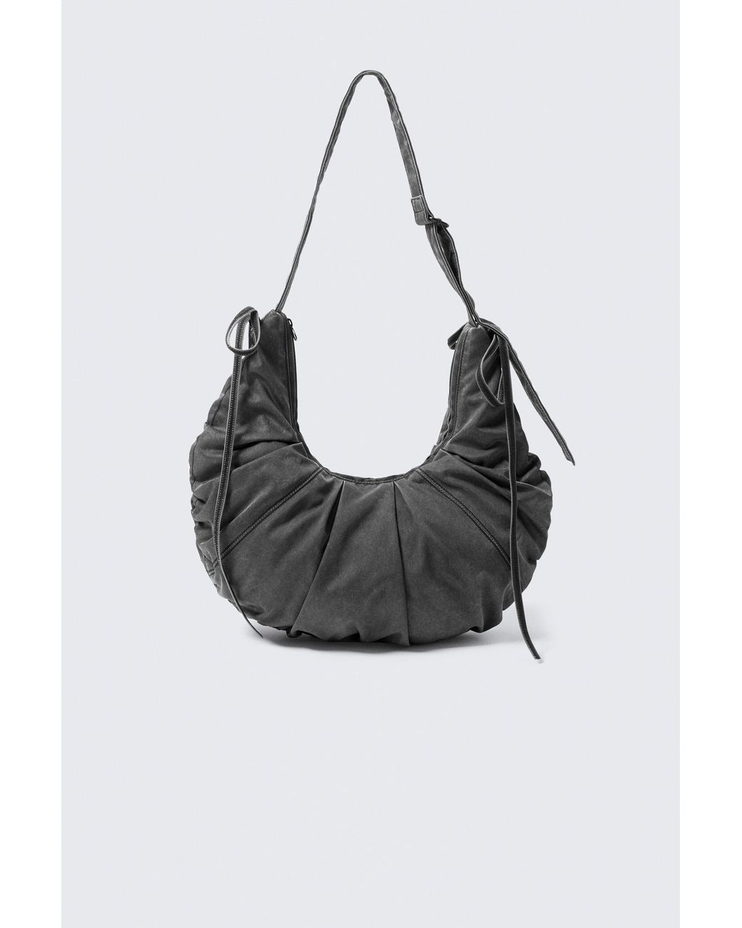 Weekday Black Ruched Crossbody Bag