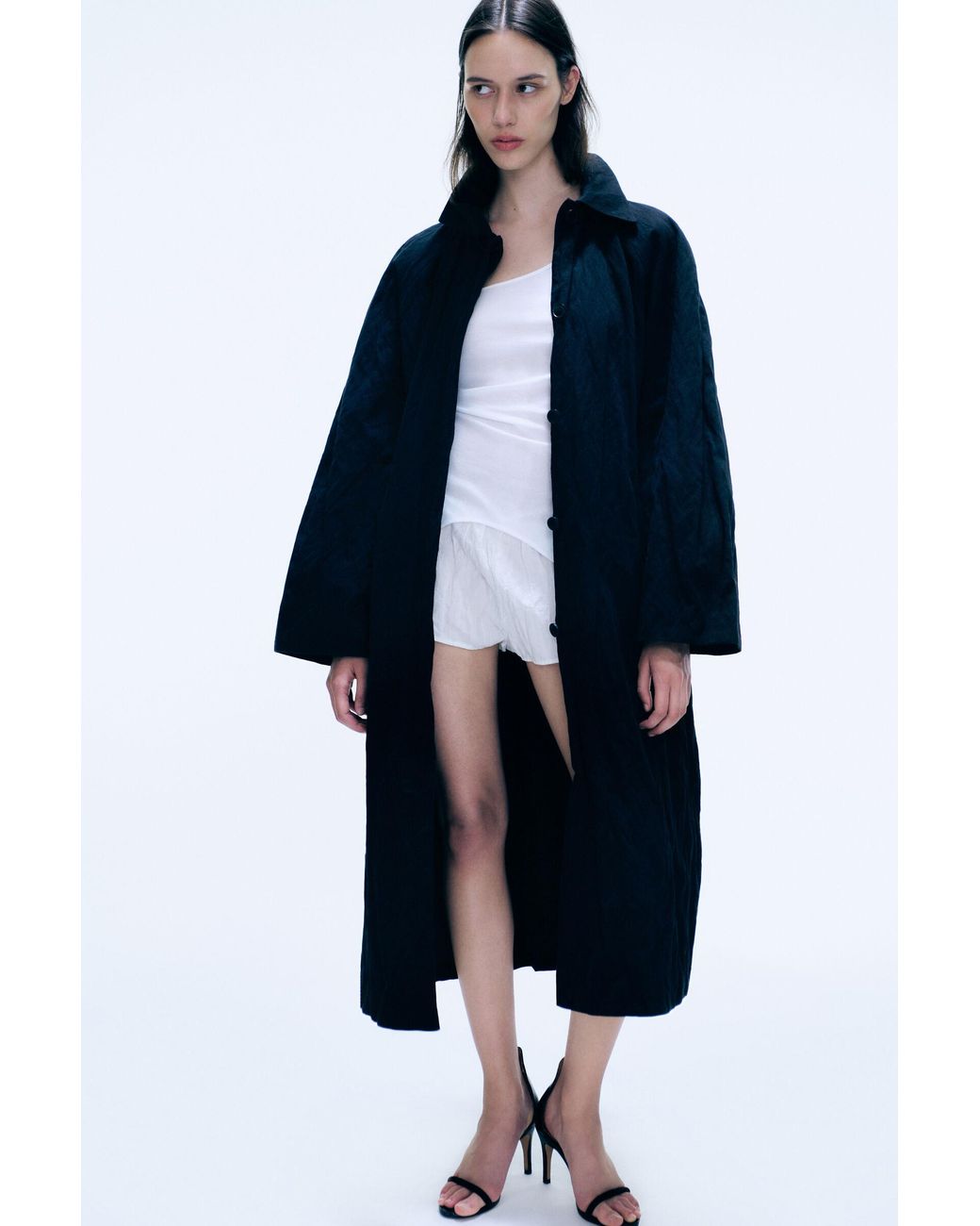 Weekday Blue Crinkled Artist Coat