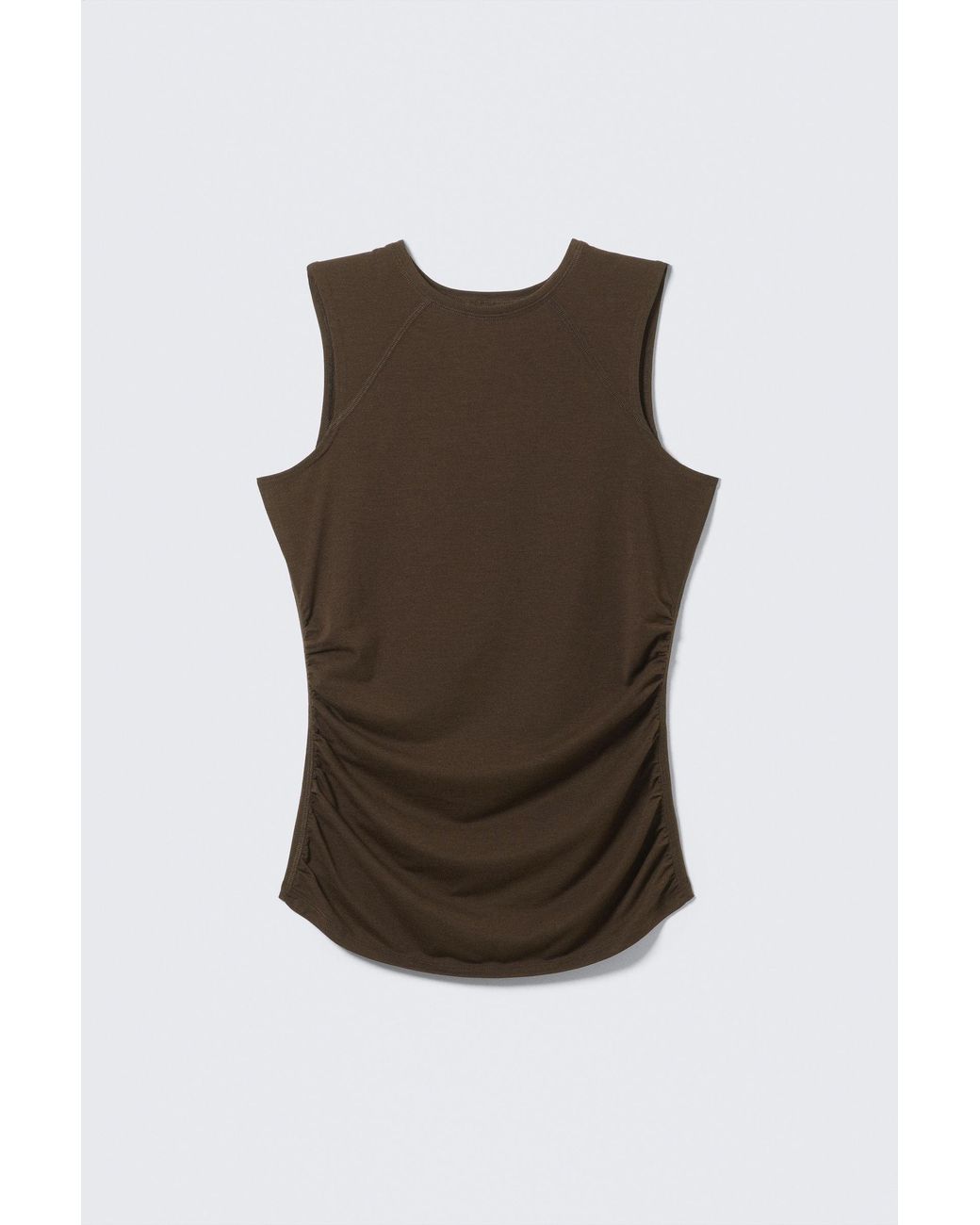 Monki Black Sleeveless Gathered Jersey Top