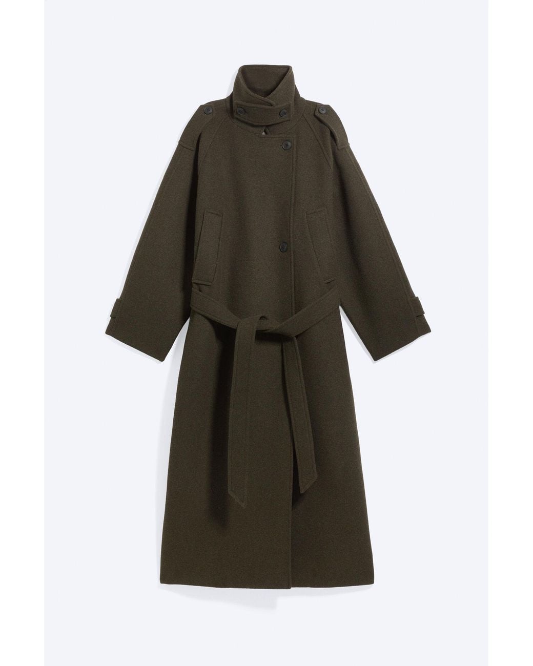 Weekday Multicolor Belted Wool-Blend Coat