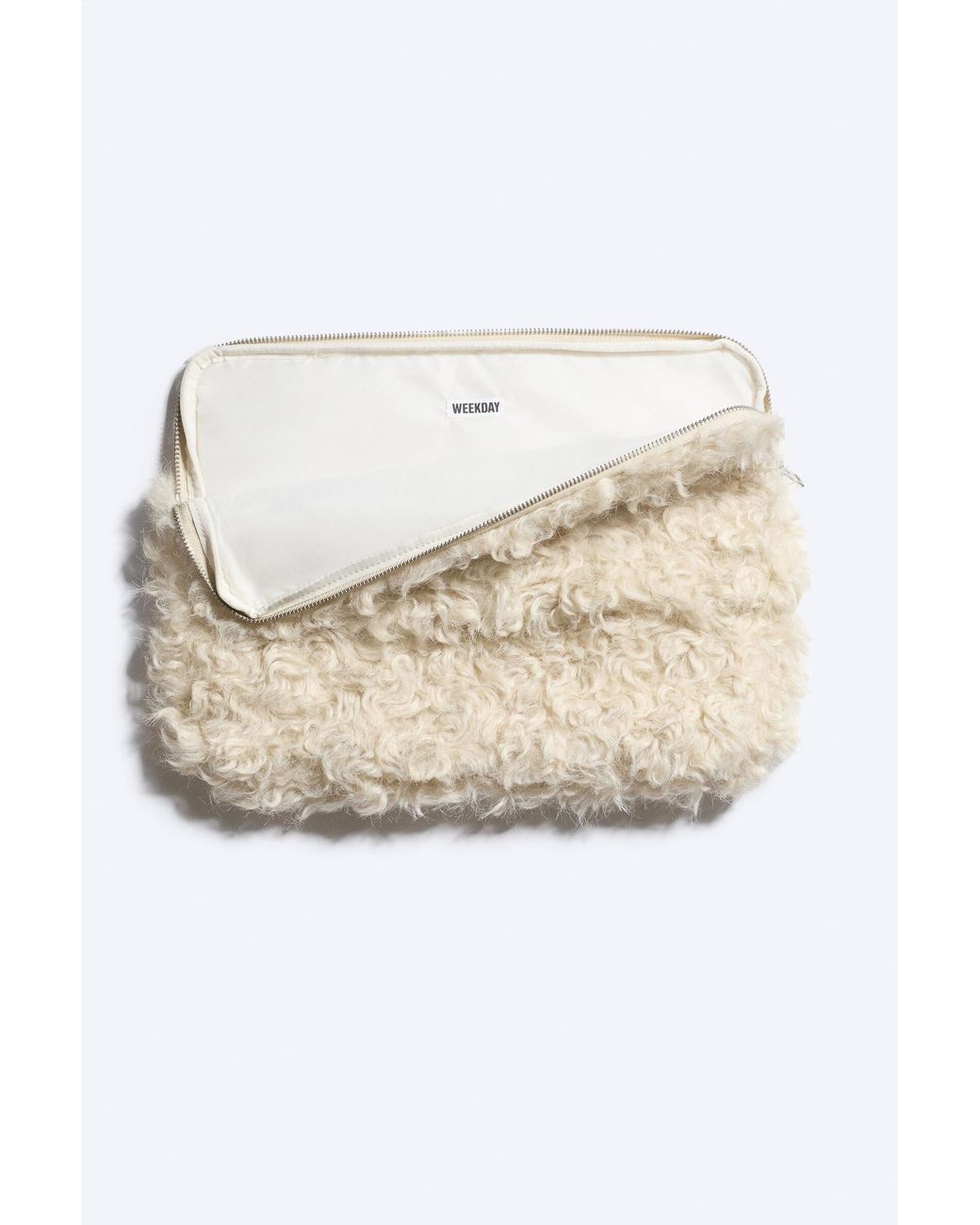 Weekday White Plush Laptop Case