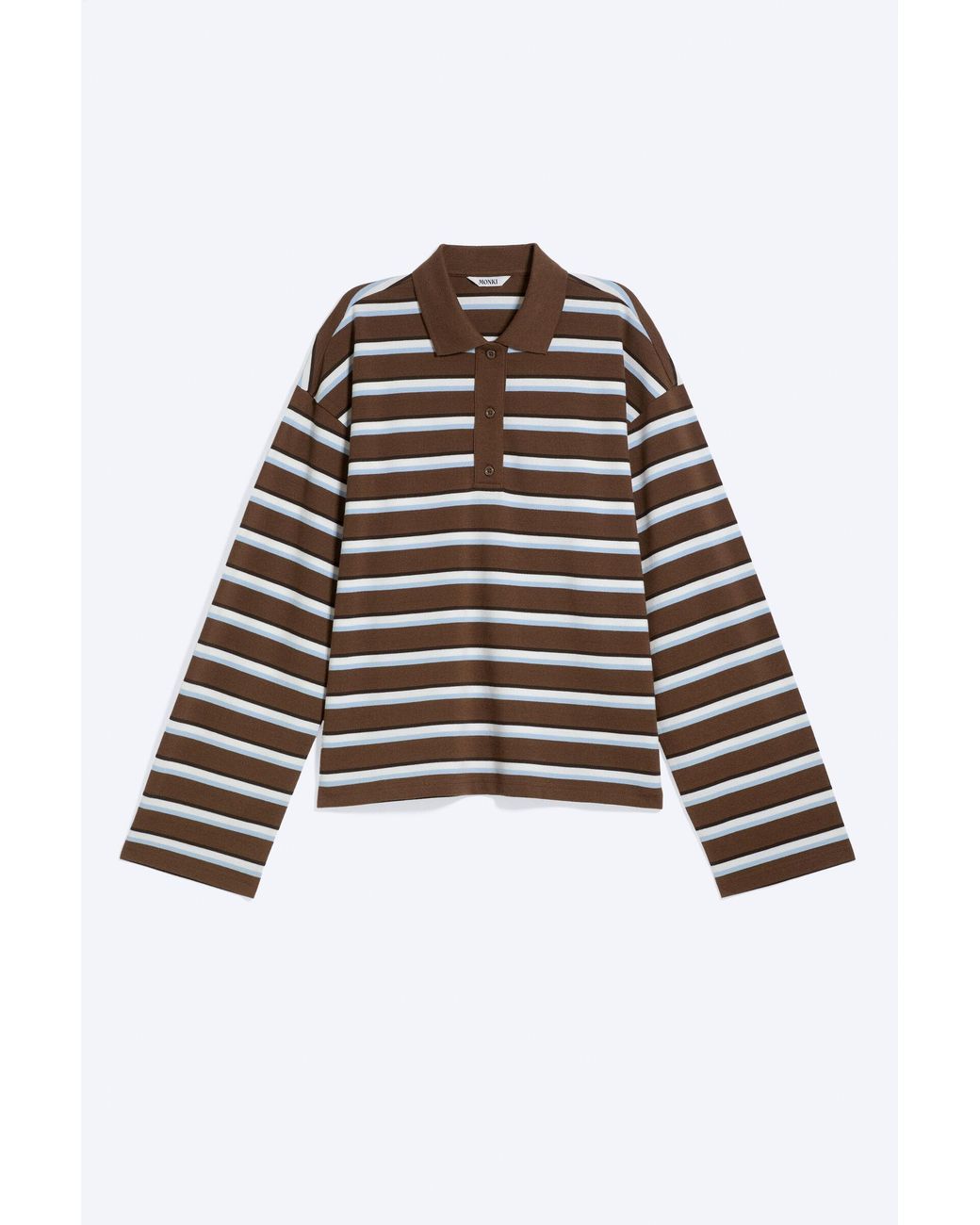 Monki Multicolor Long-Sleeved Cotton Polo Top