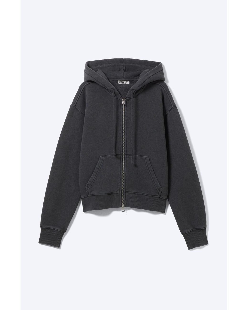 Weekday Black Fitted Zip Hoodie