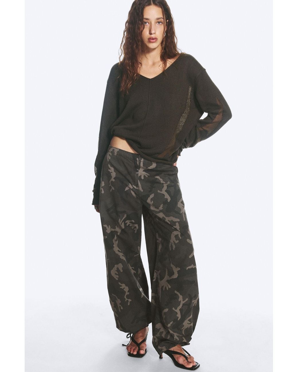 Weekday Multicolor Low Rise Baggy Ripstop Trousers