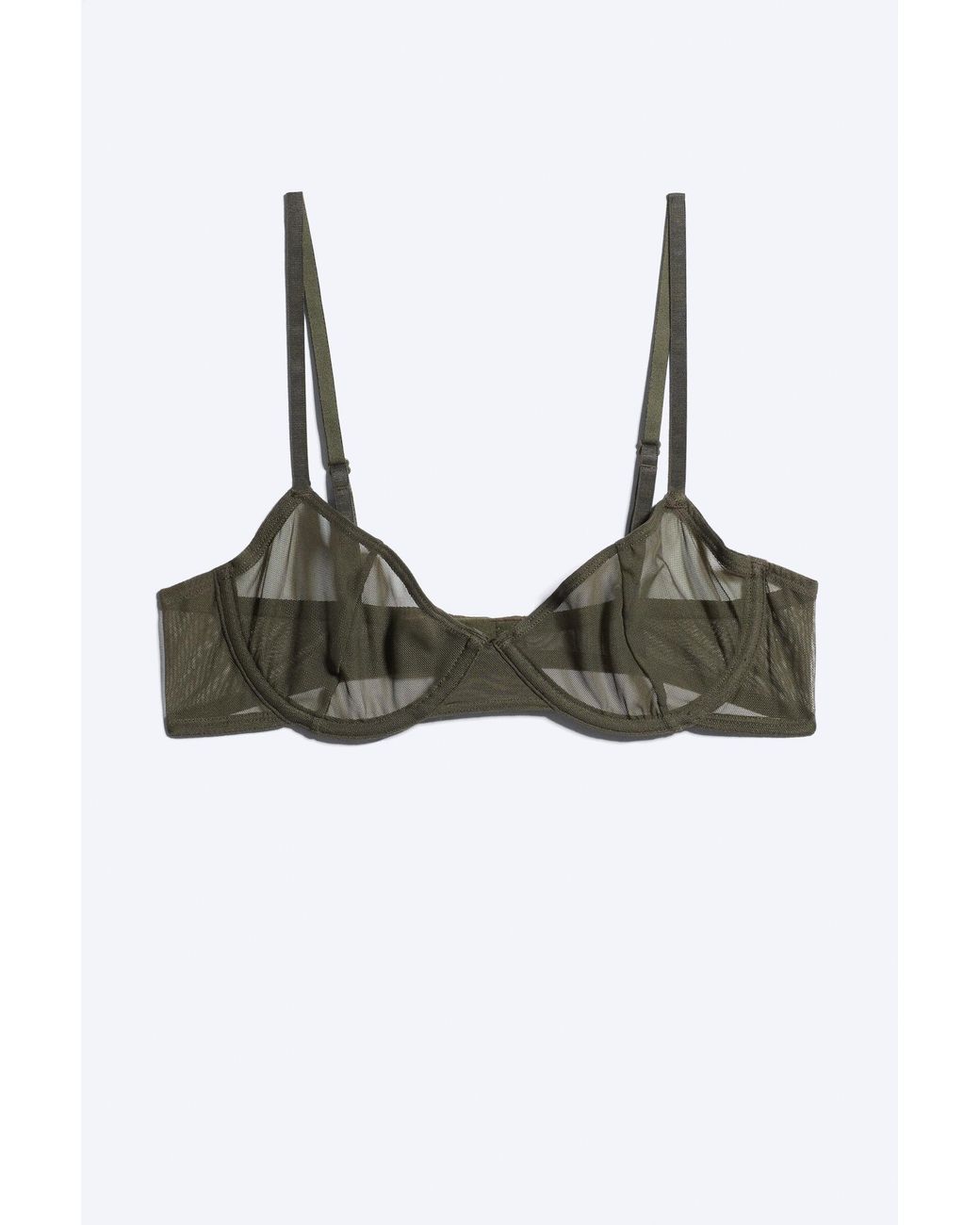 Weekday Black Sheer Wire Bra