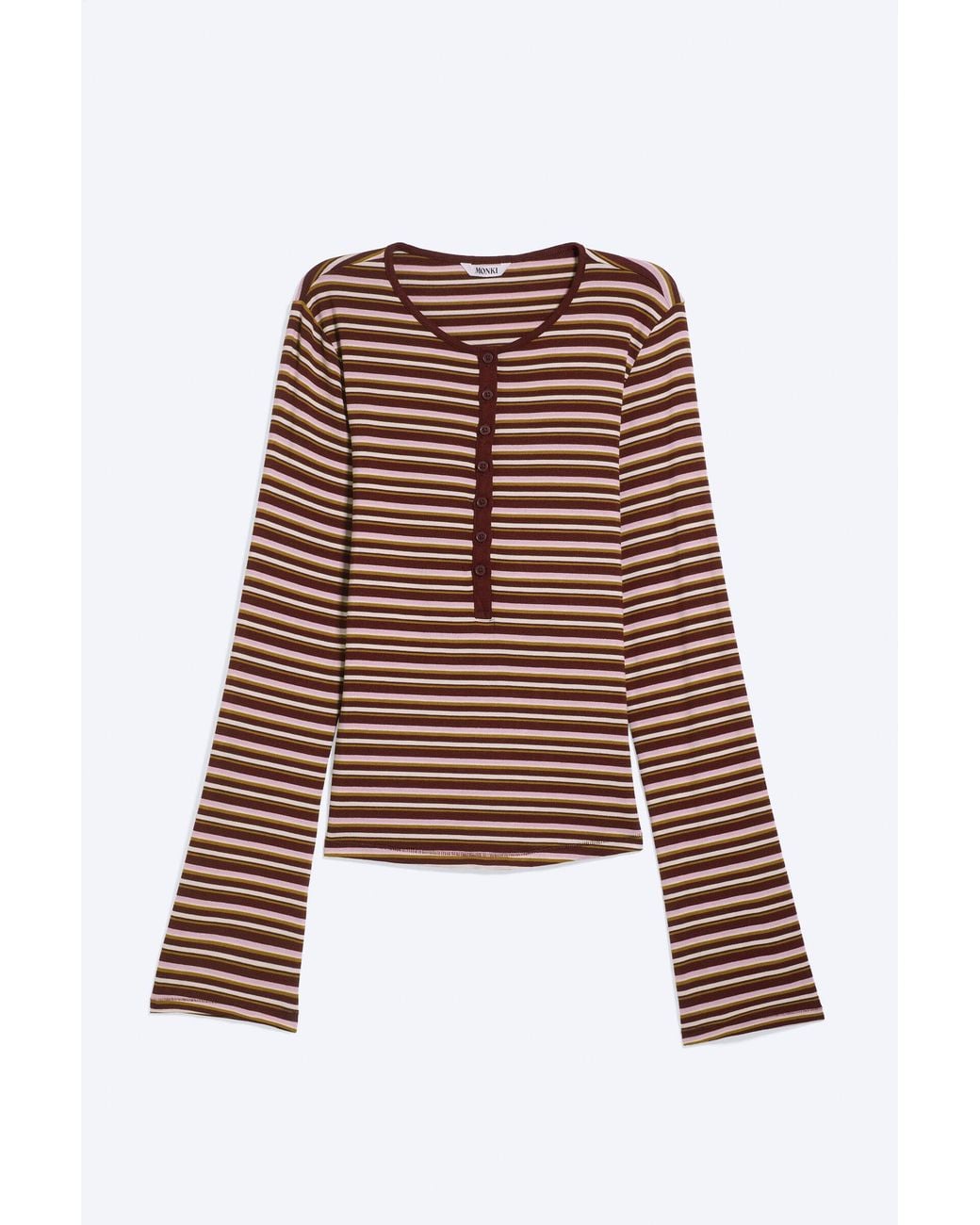 Monki Blue Slim Fit Long-Sleeved Henley
