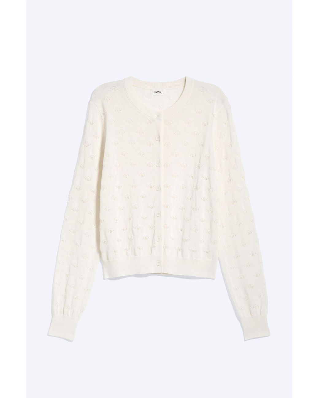 Monki Blue Knitted Pointelle Cardigan