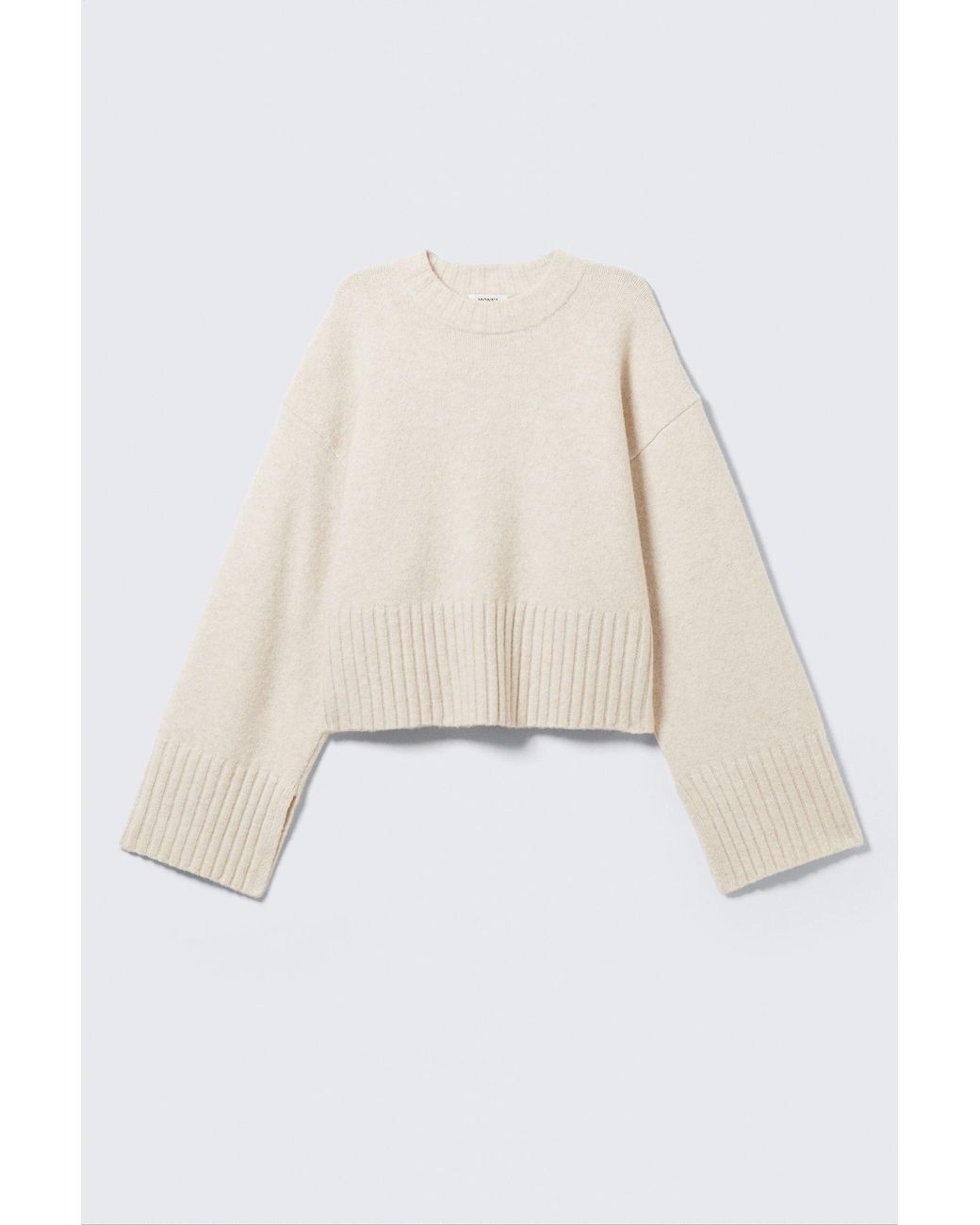 Monki White Gestrickter Oversize-Pullover