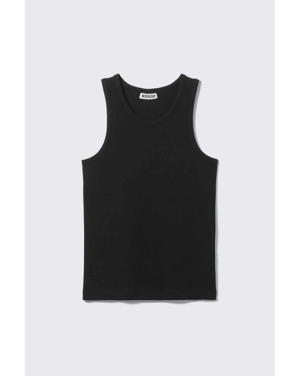 Weekday Black Classic Ribbed Tank Top for men