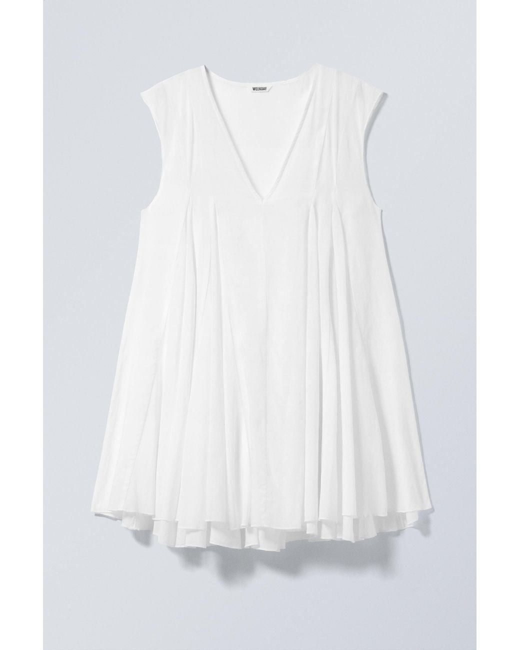 Weekday White Flowy V-Neck Mini Dress