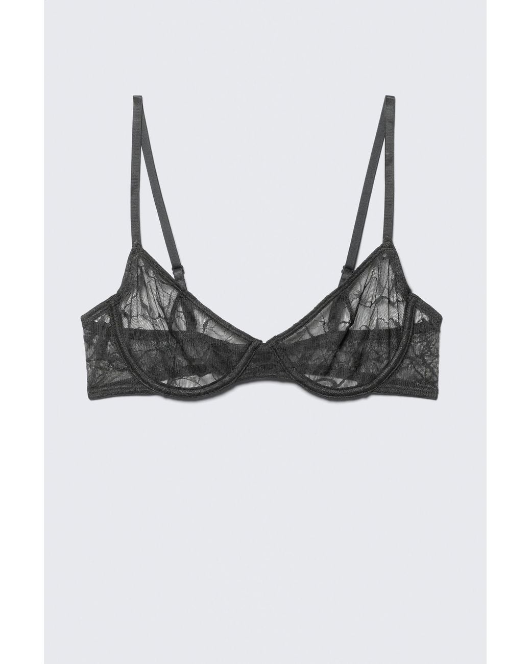 Weekday Natural Wired Swirly Lace Bra