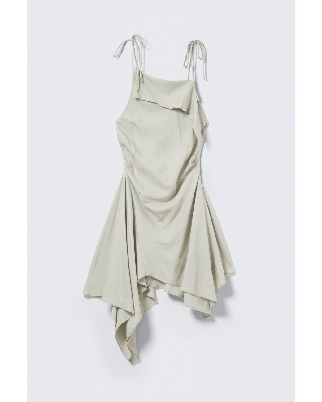 Weekday Blue Asymmetric Sleeveless Cowl-Neck Midi Dress