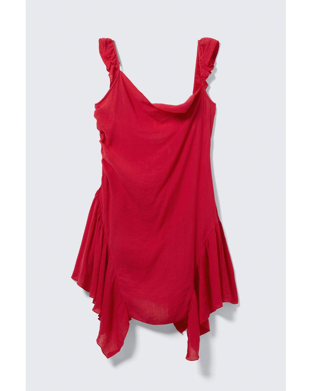 Monki Red Sleeveless Square-Neck Mini Dress