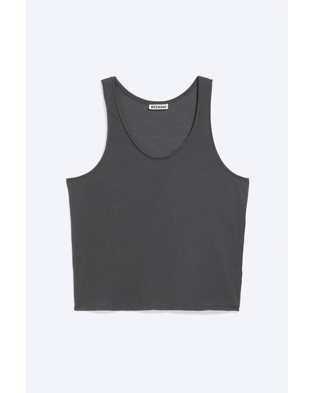 Weekday Black Relaxed Sheer Tank Top