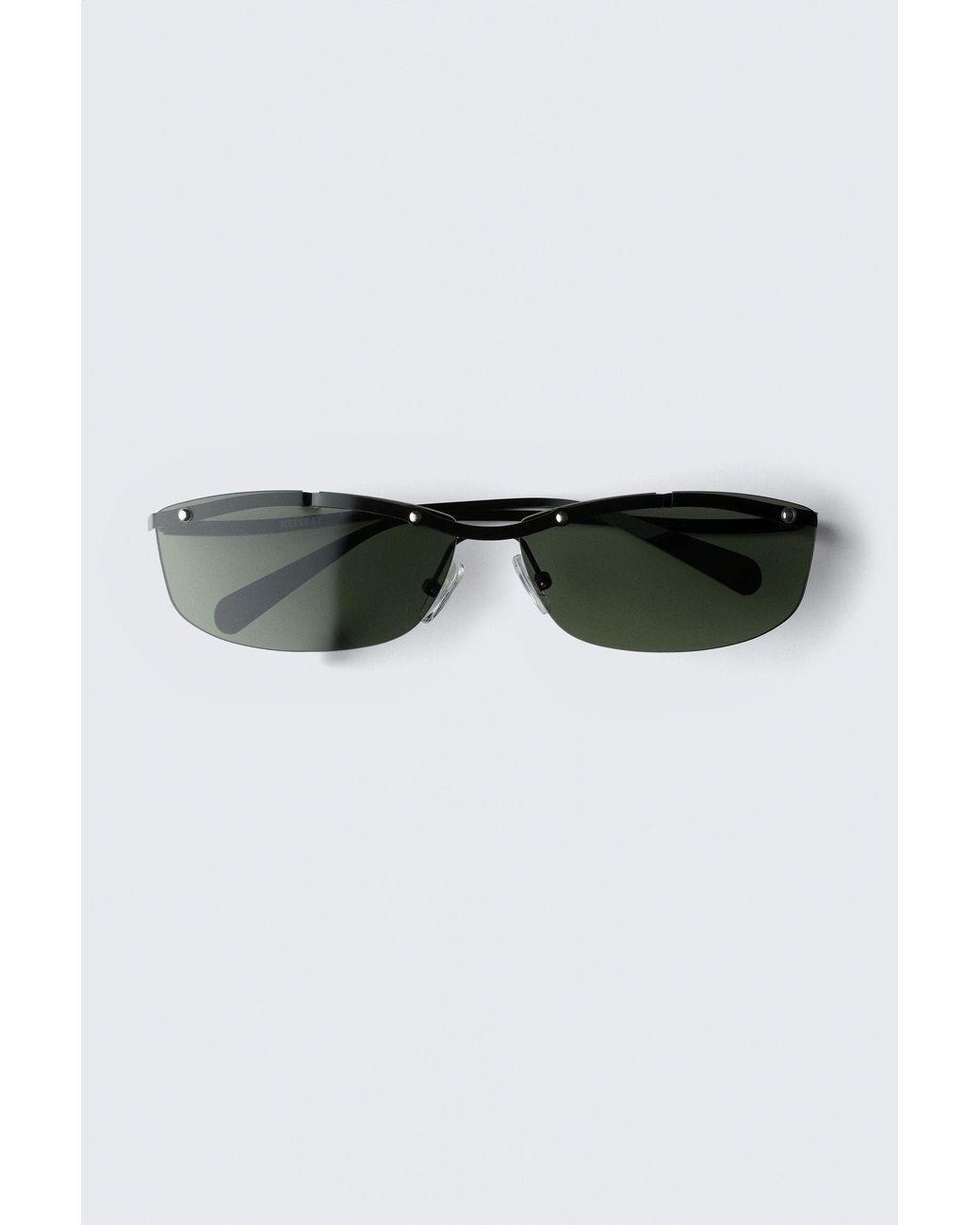 Weekday Natural Rectangular Metal Frame Sunglasses for men