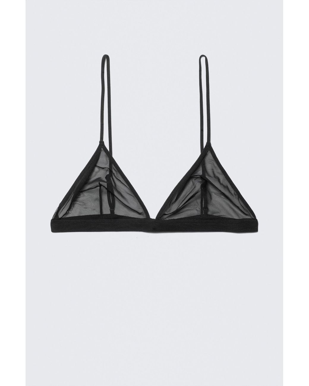 Weekday Soft Mesh Triangle Bra in Black | Lyst UK