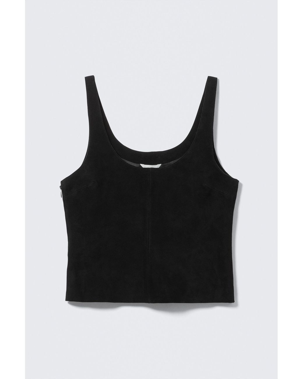 Weekday White Scooped Leather Tank Top