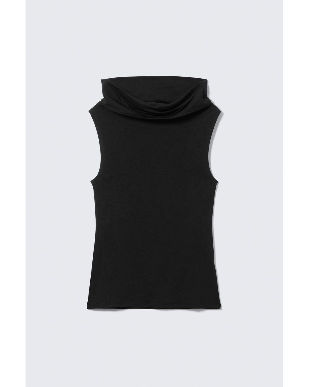 Weekday Black Sleeveless Funnel Neck Top