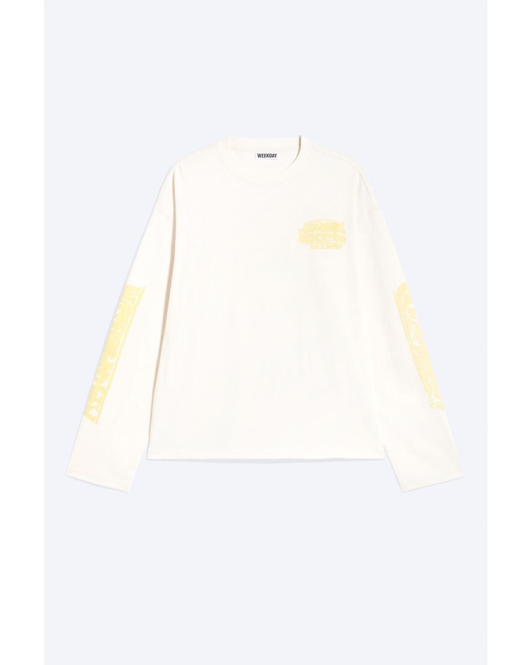 Weekday White Great Boxy Graphic Long Sleeve T-Shirt for men