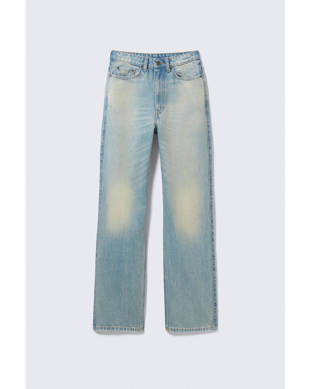 Weekday Blue Rowe Super High Waisted Regular Straight Jeans