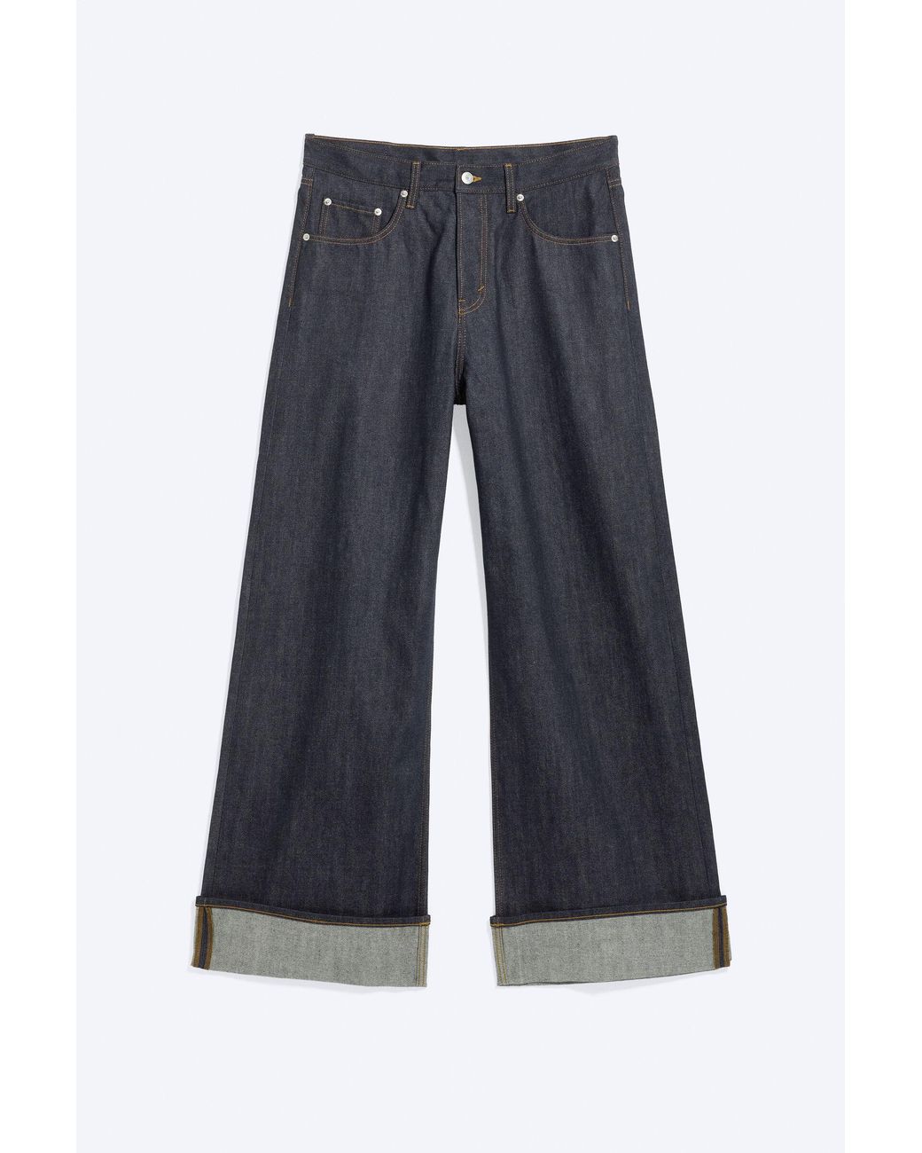 Weekday Blue Solar Fold Up Regular Loose Wide Jeans for men