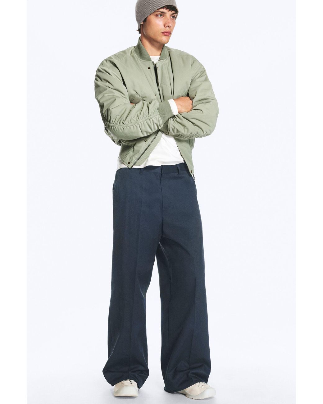 Weekday Blue Emil Loose Fit Chino Trousers for men