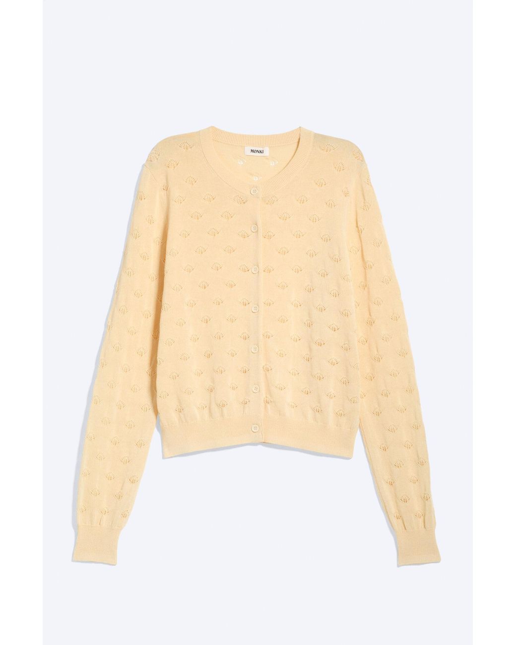 Monki Gray Knitted Pointelle Cardigan