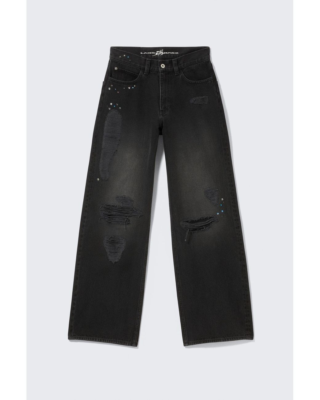 Cheap Monday Black Cm X Lb Looser Crystallised Jeans for men