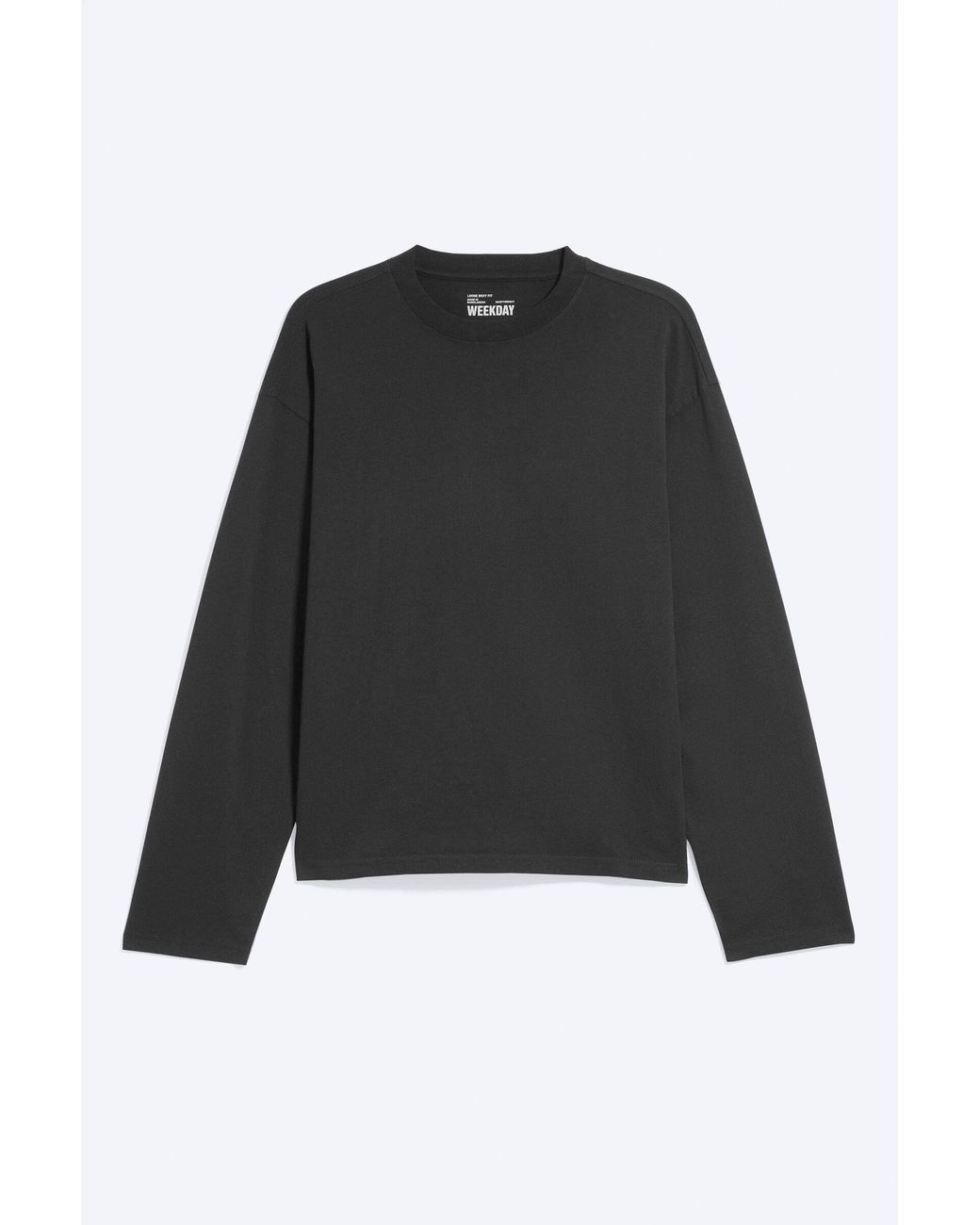Weekday Gray Loose Boxy Long-Sleeved T-Shirt for men
