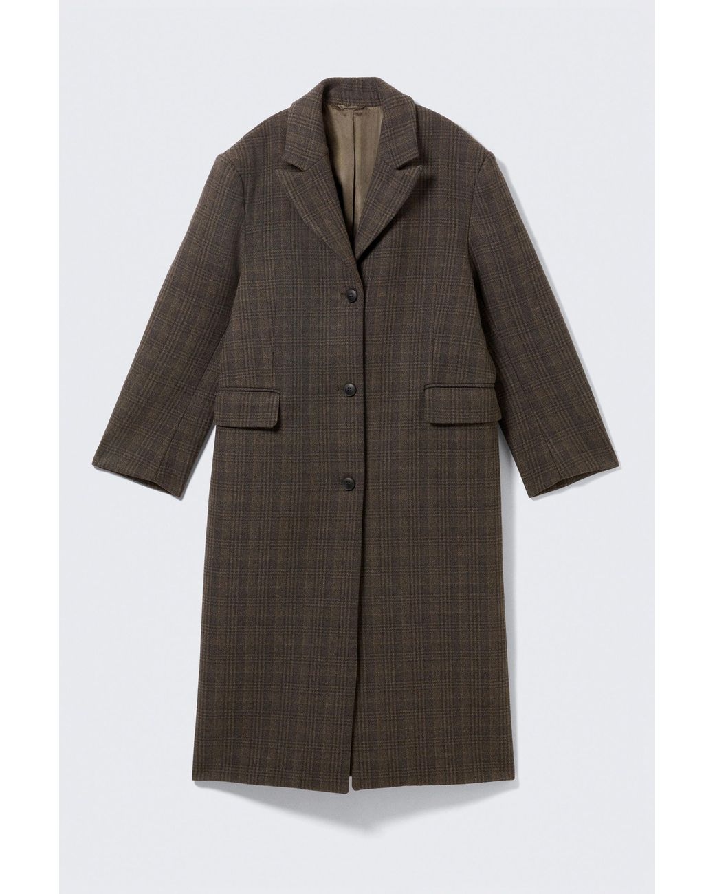 Weekday Black Oversized Wool-Blend Coat