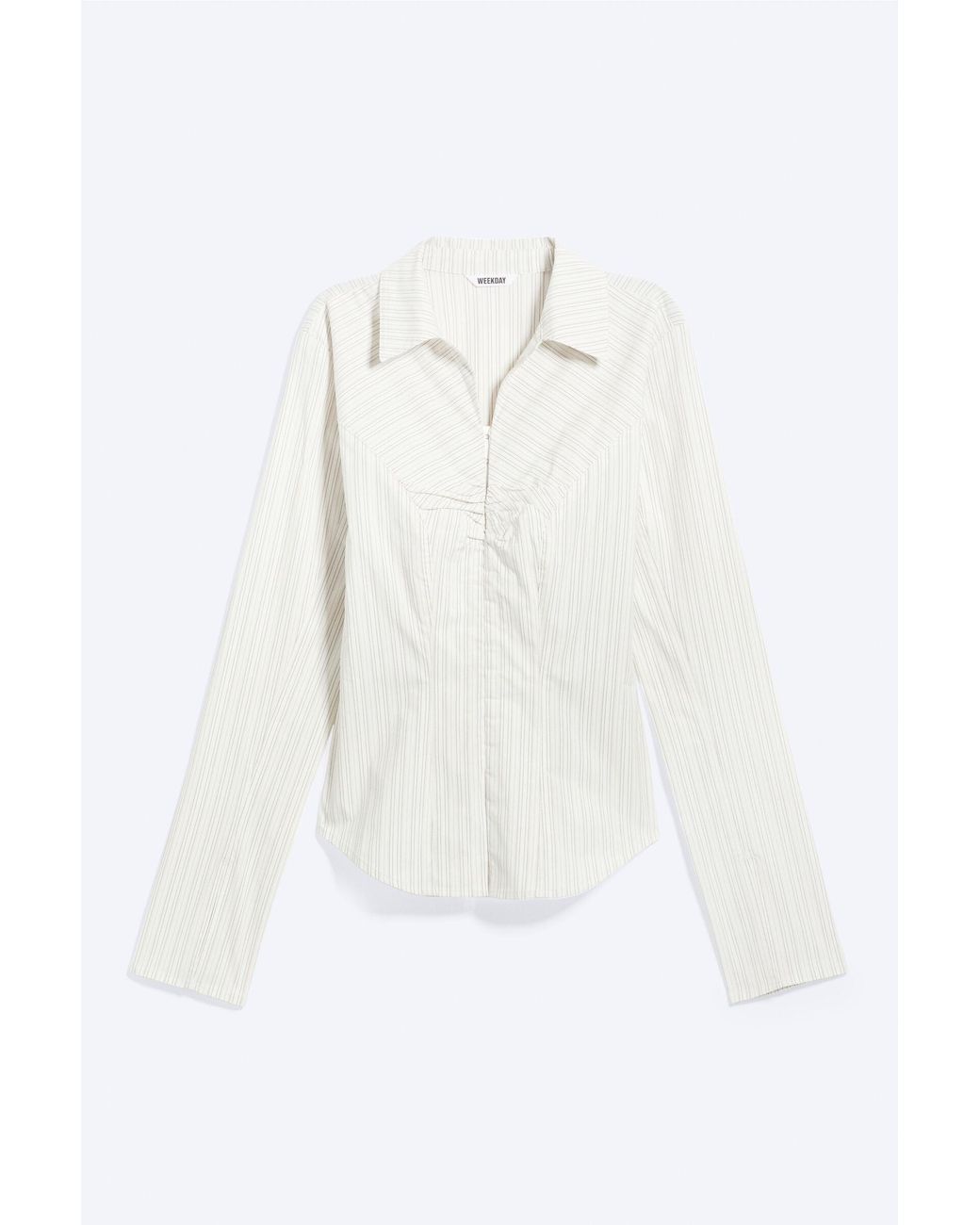 Weekday White Long-Sleeved Hook-And-Eye Top