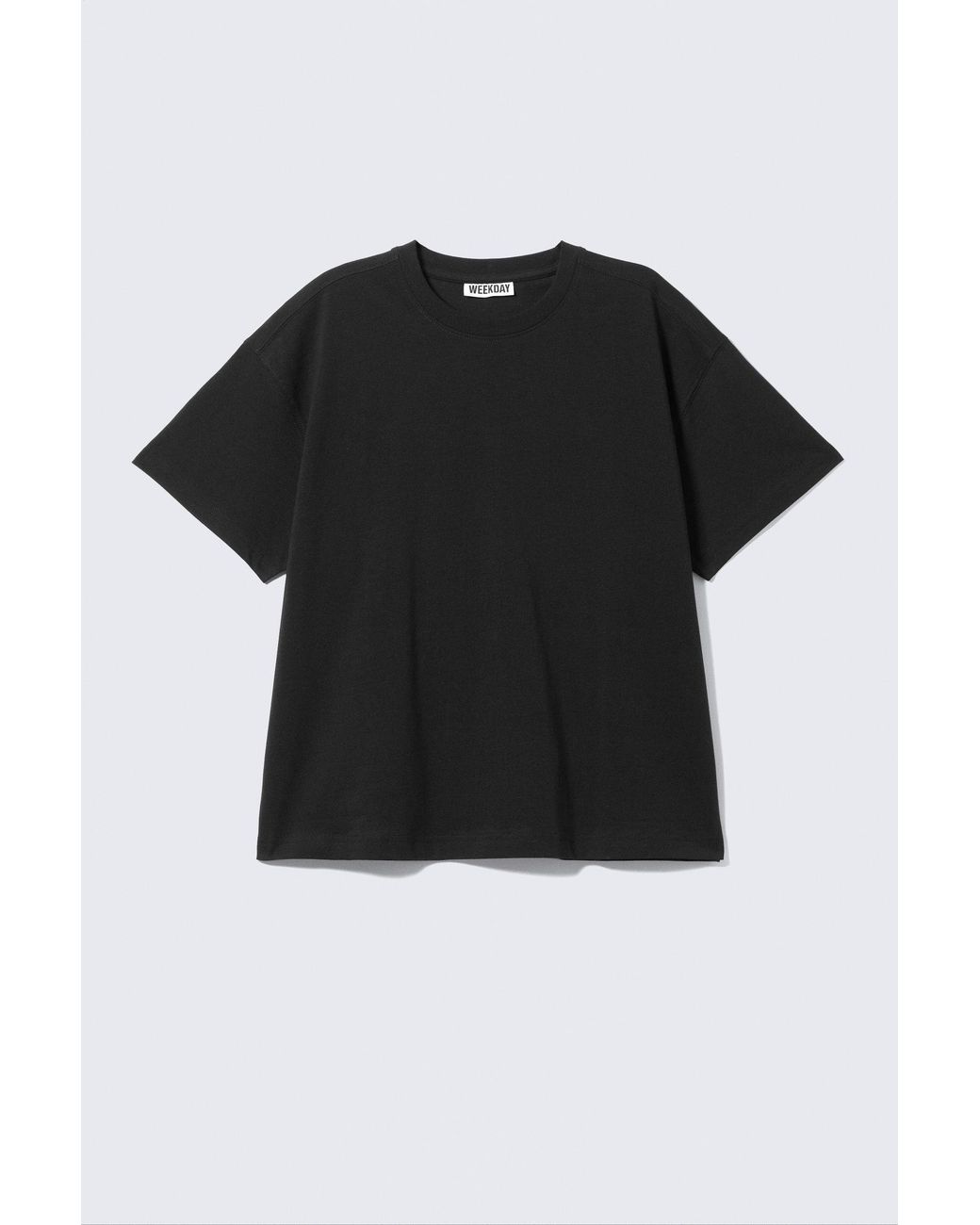 Weekday Black Relaxed Boxy Cotton T-Shirt