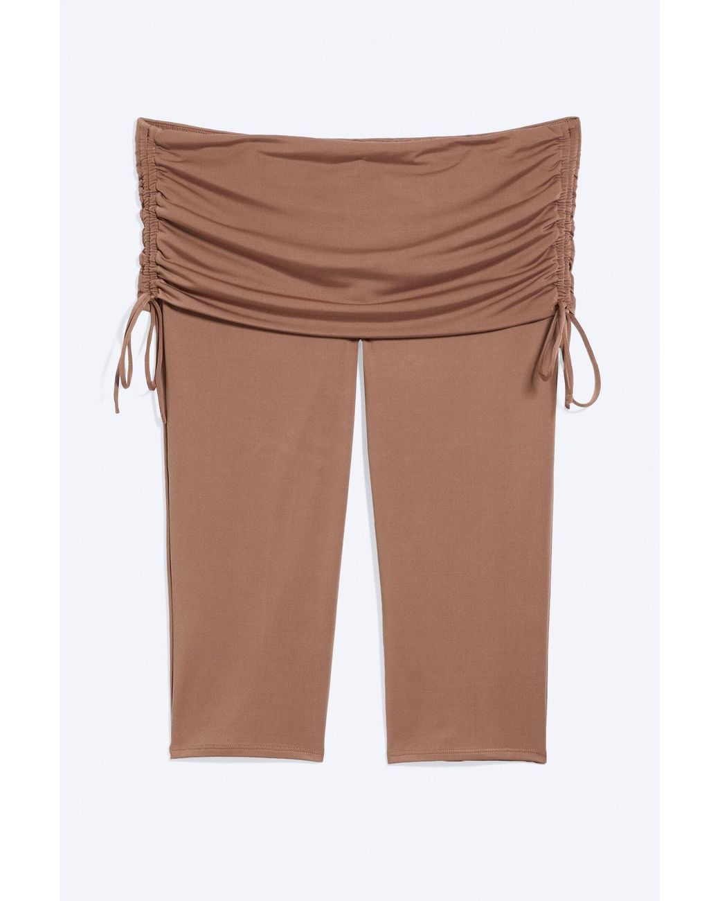 Monki White Ruched Regular Capri Pants