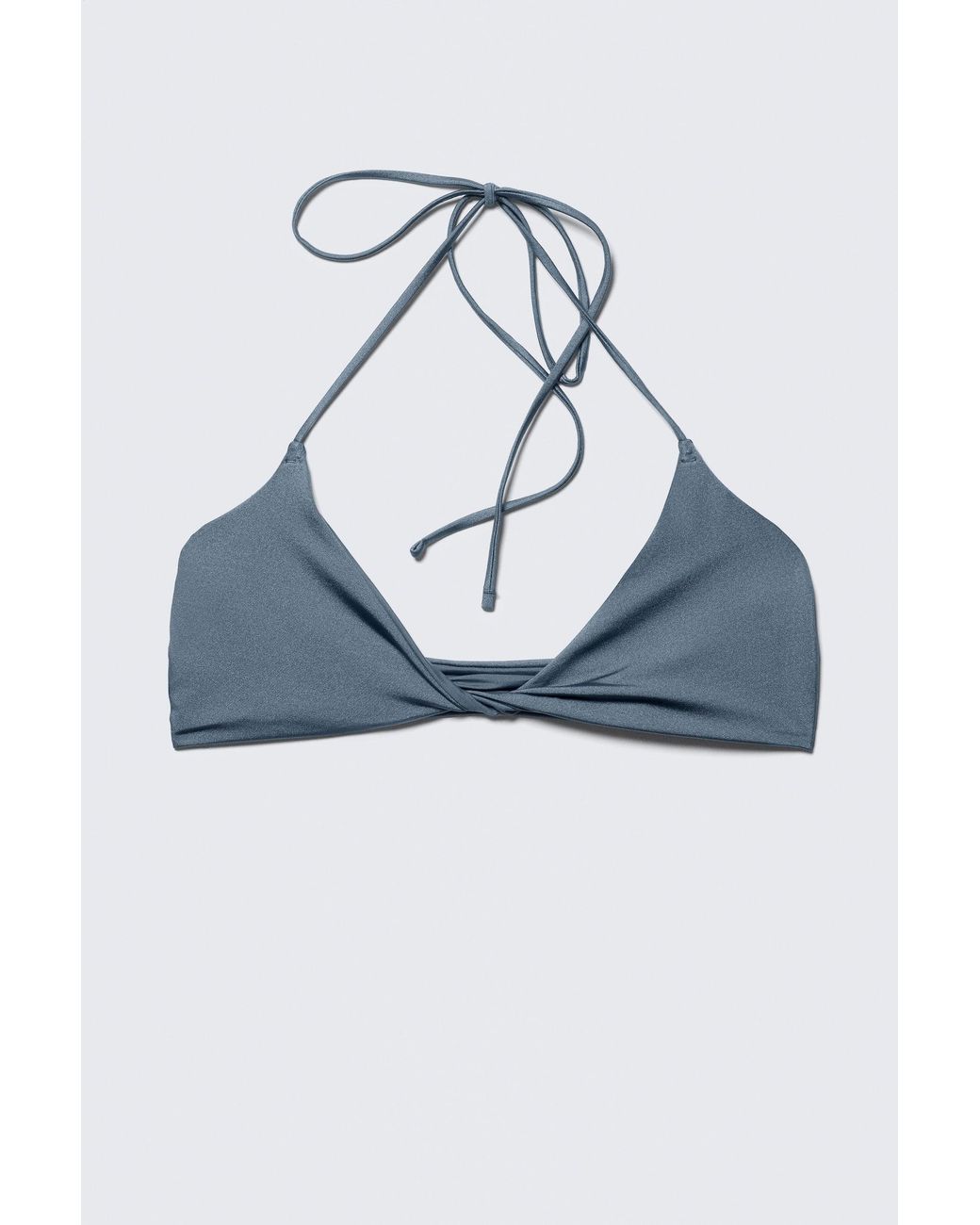 Weekday Blue Turn Halter Bikini Top