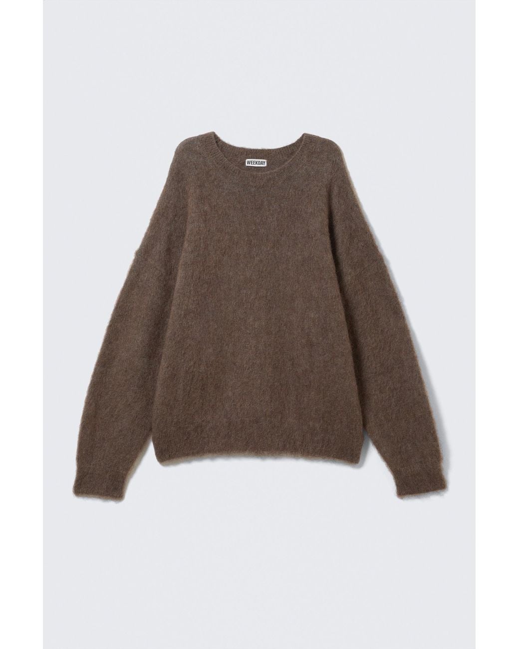 Weekday Black Relaxed Ribbed Crew Neck Sweater