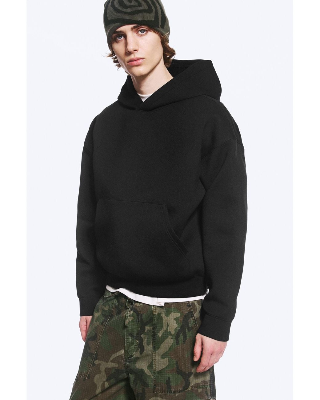 Weekday Black Simon Scuba Hoodie for men
