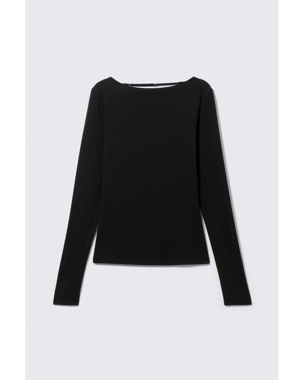 Weekday Black Slim Long-Sleeved Open Back Top