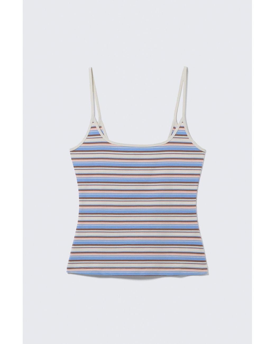 Monki Blue Slim Strap Tank Top
