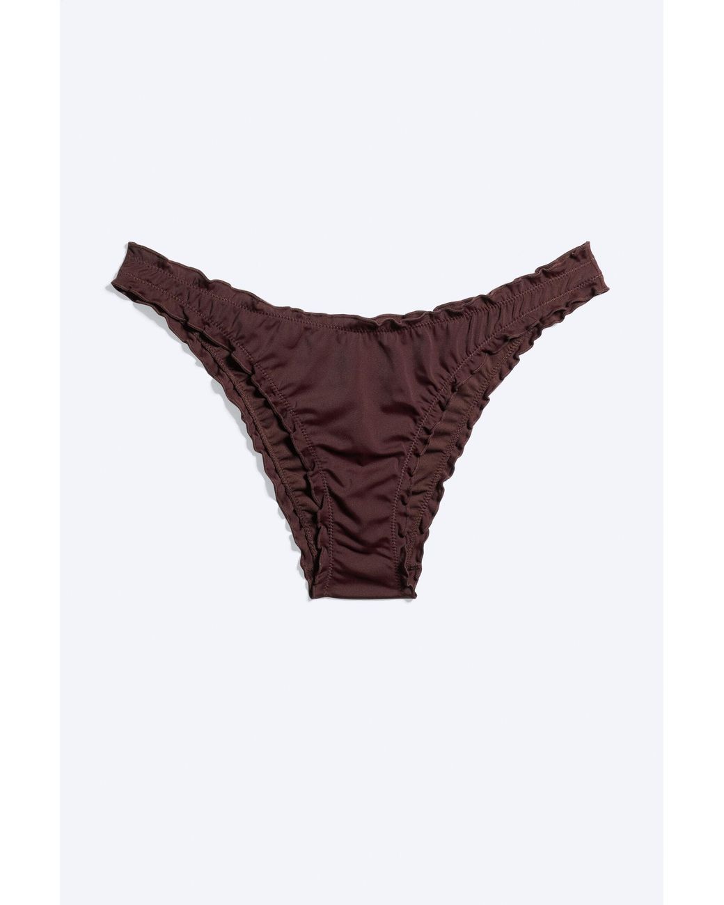Weekday Brown Frill Bikini Bottoms
