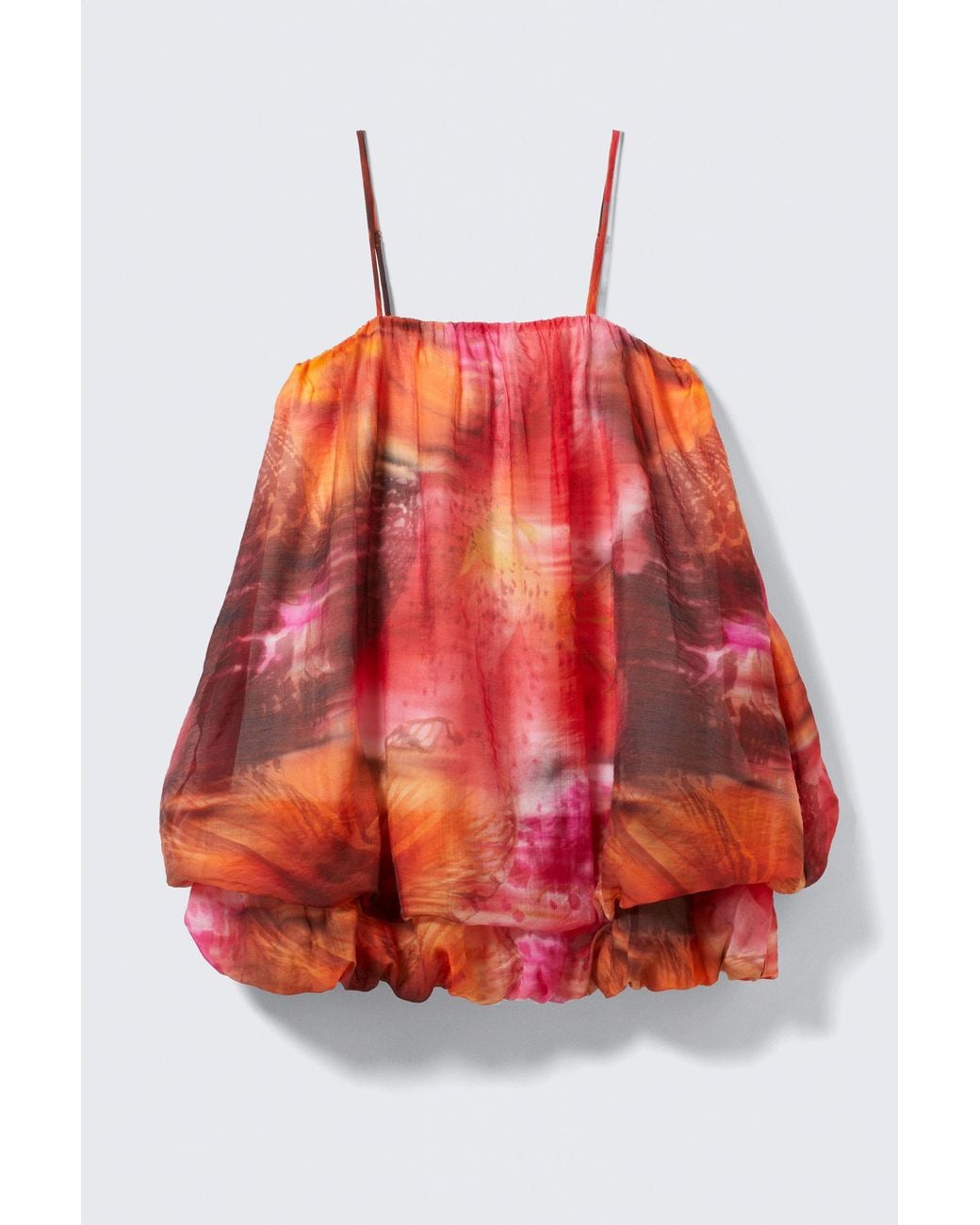 Monki Red Sleeveless Balloon Mini Dress