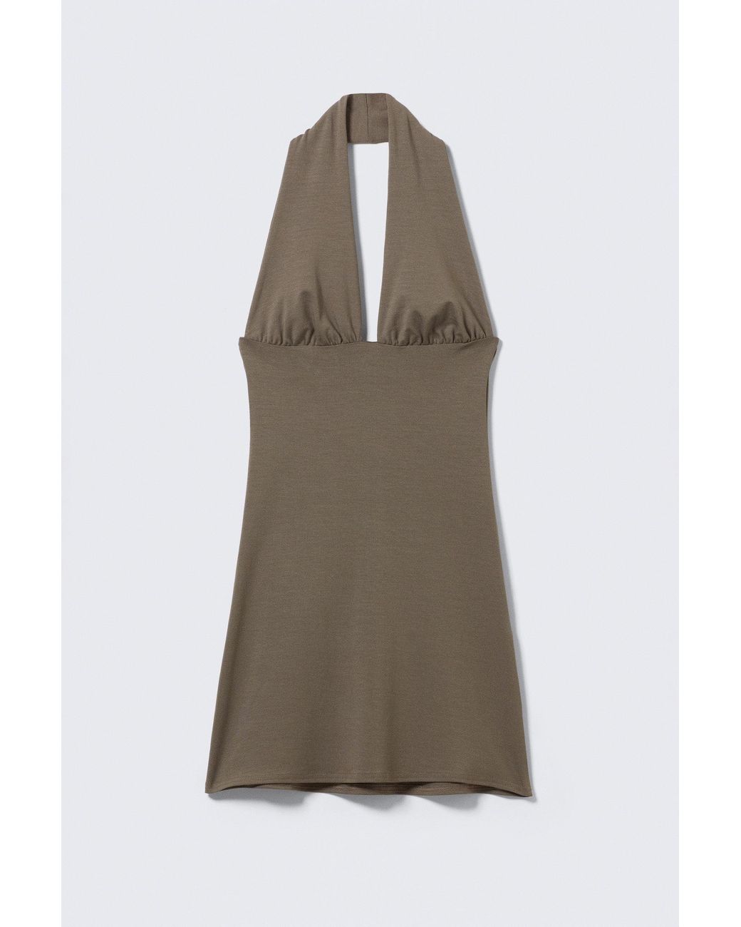 Weekday Natural Sleeveless Halter Mini Dress