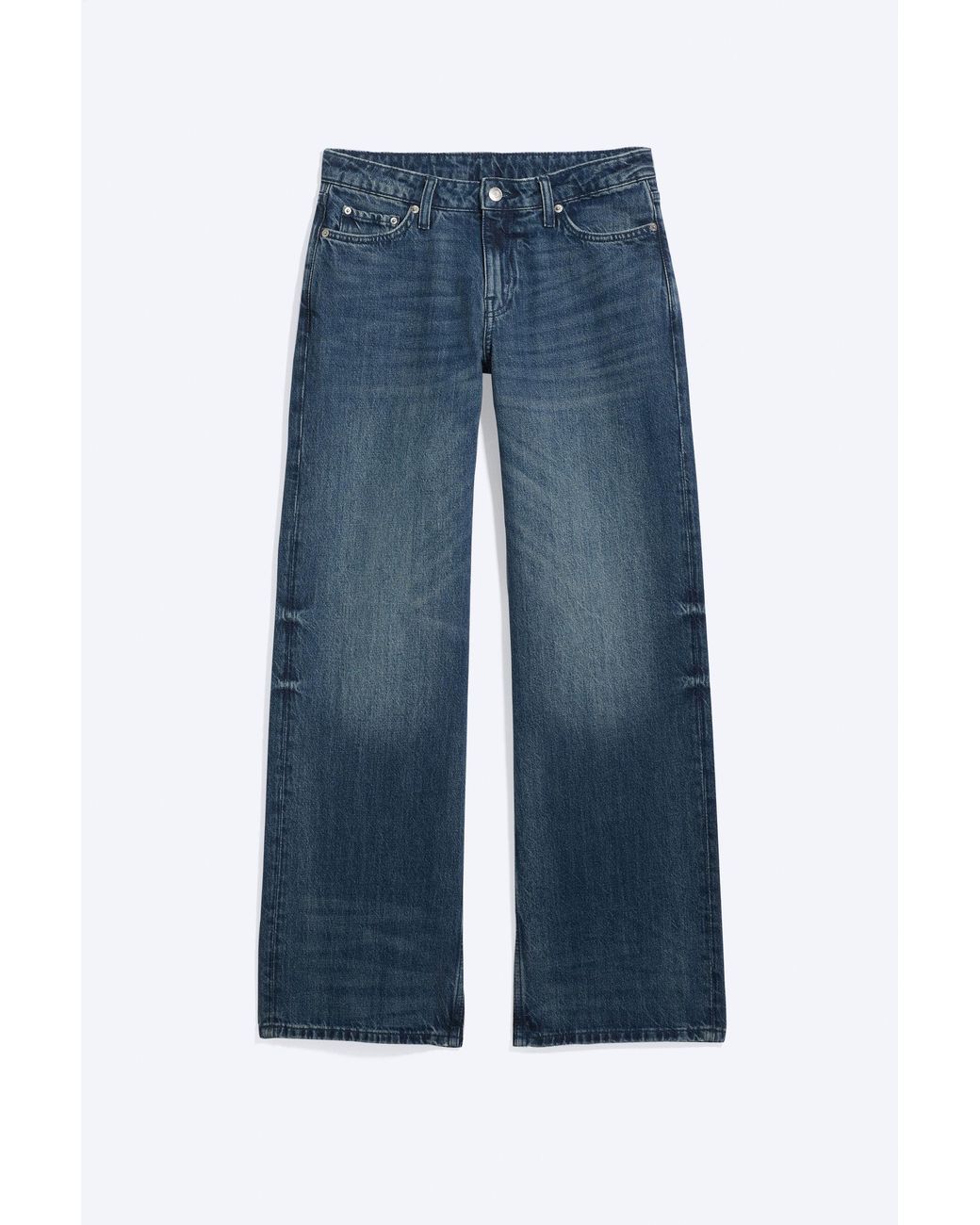 Weekday Blue Ample Low Rise Loose Wide Jeans