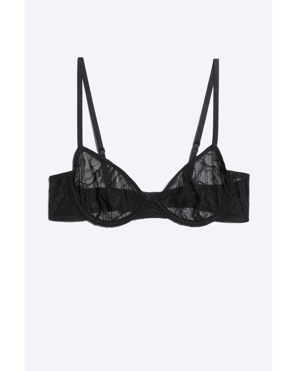 Weekday Black Sheer Wire Bra