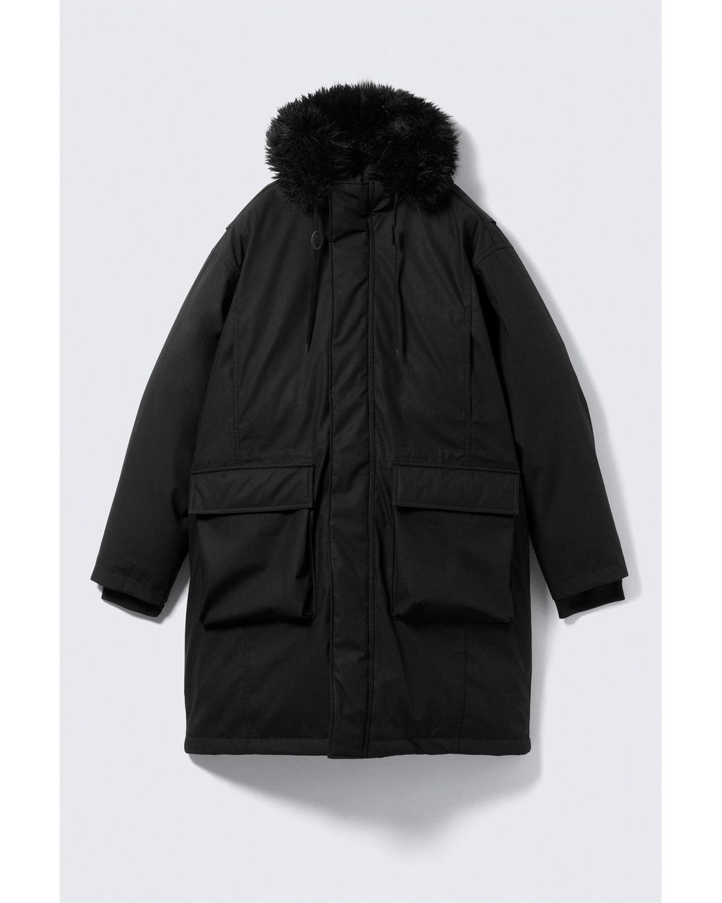 Weekday Black Oversized Padded Parka for men