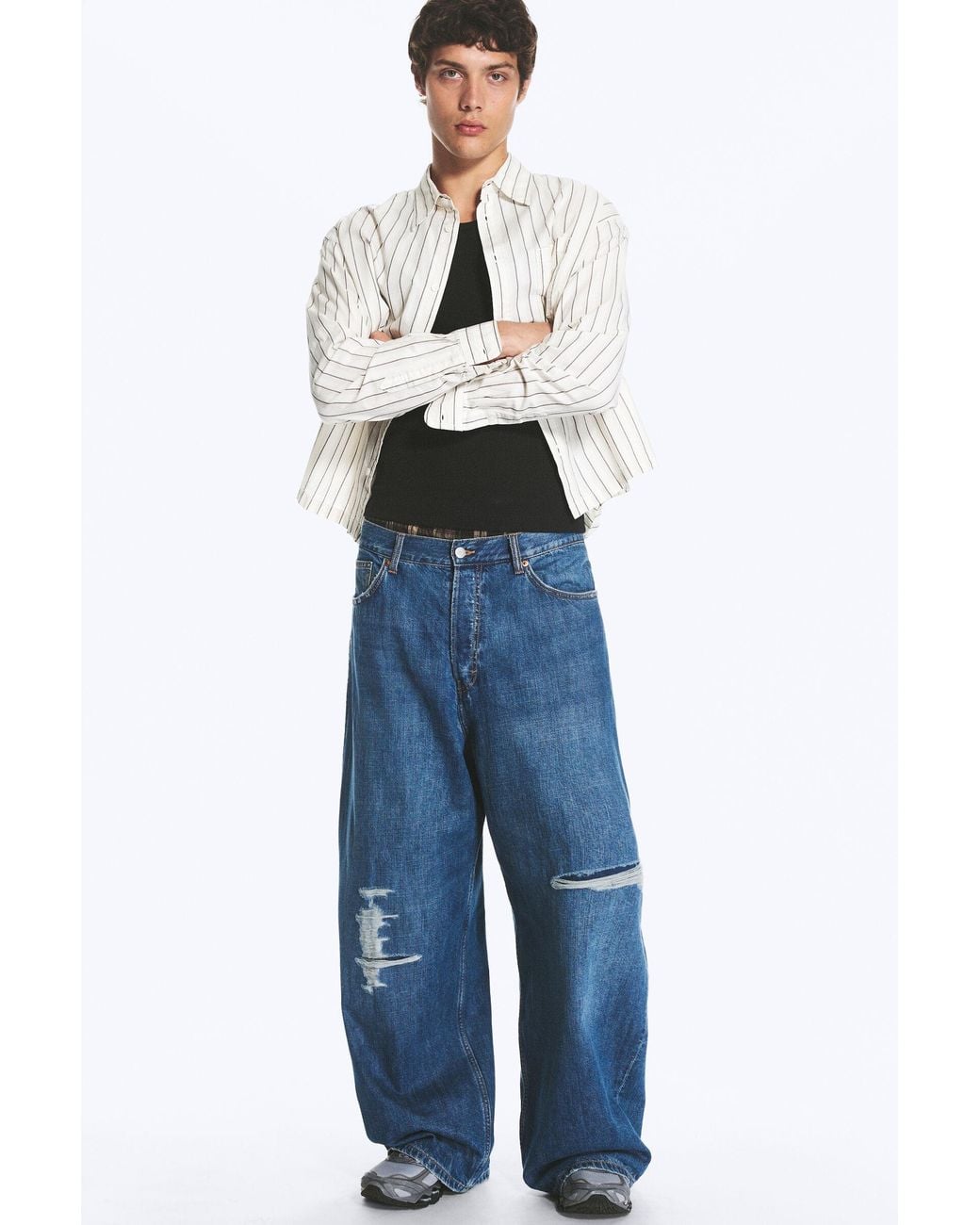Weekday Blue Relaxed Boxy Poplin Shirt for men