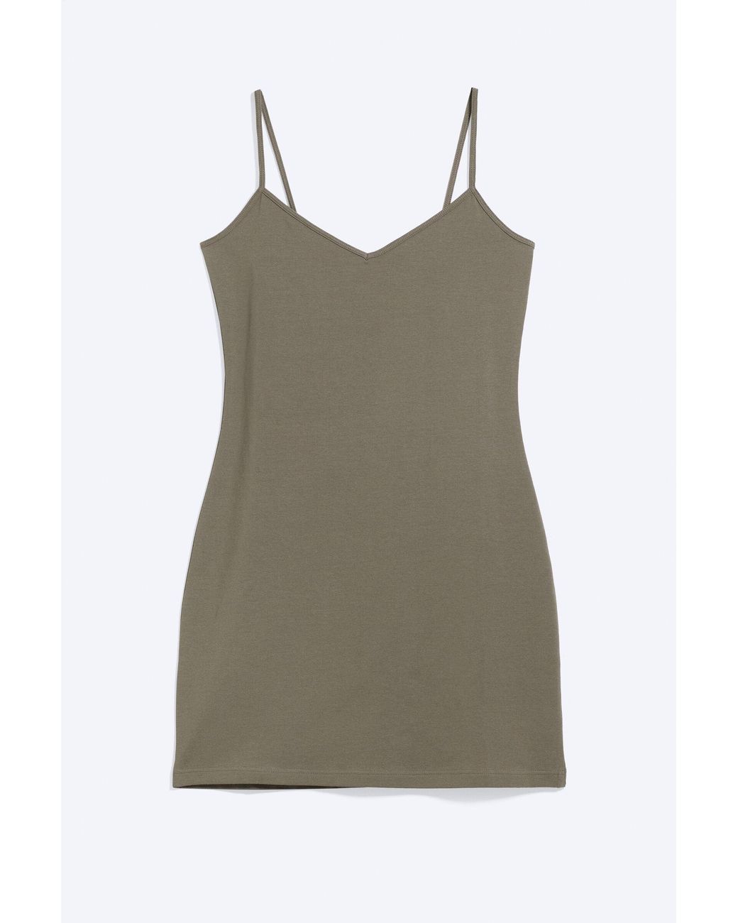 Weekday Natural V-Neck Jersey Mini Dress