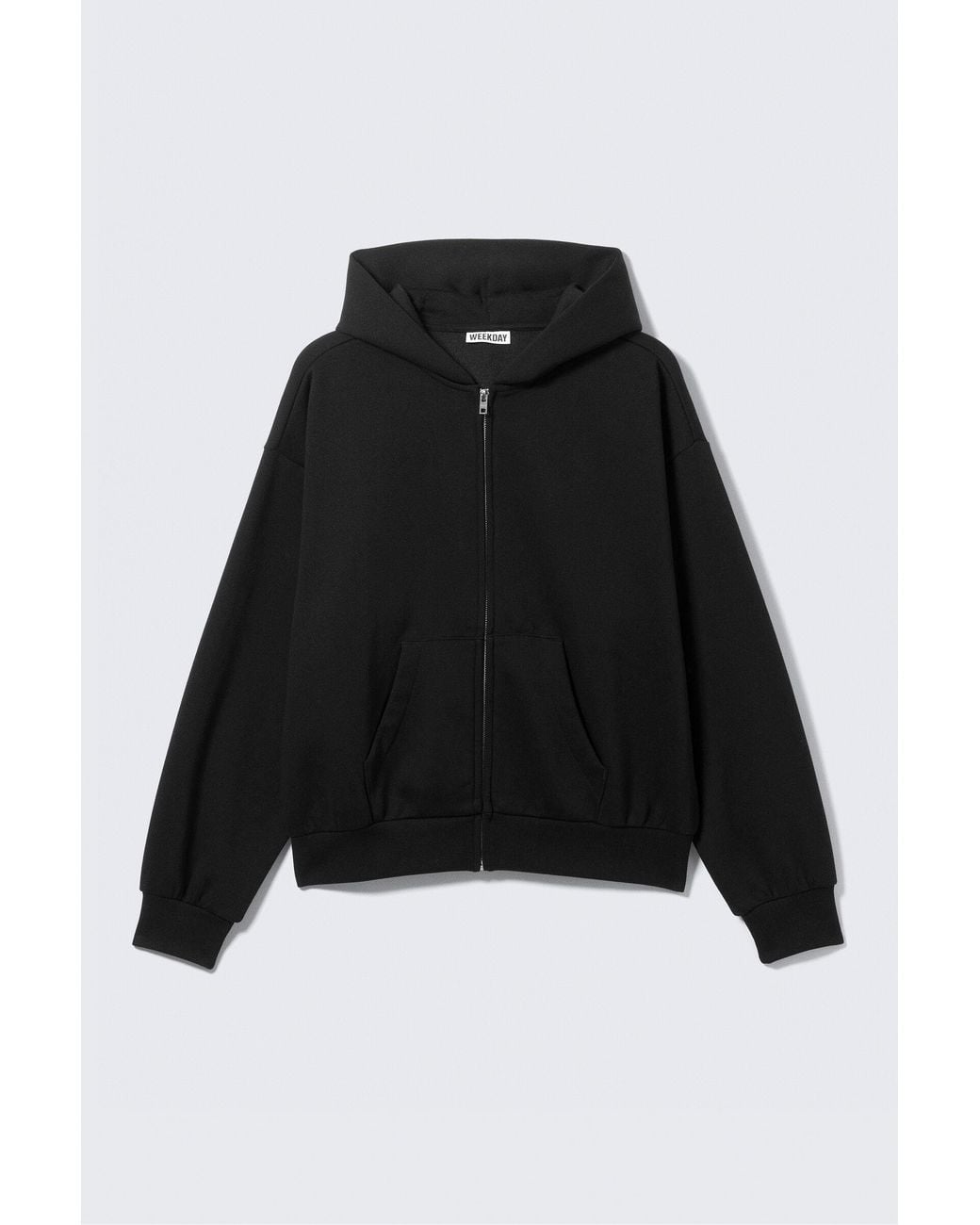 Weekday Black Loose Fit Zip Hoodie for men