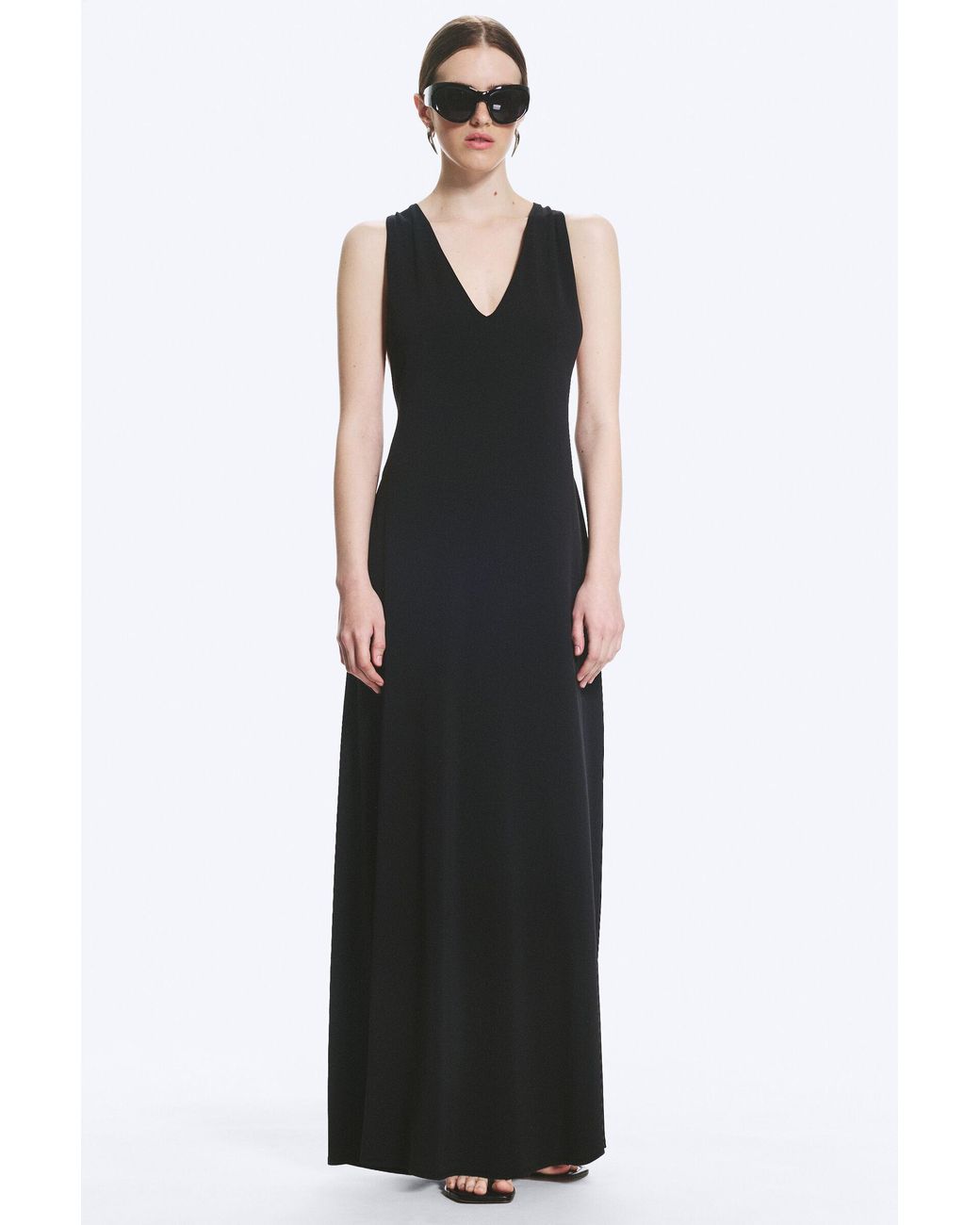 Weekday Black Gathered Maxi Dress