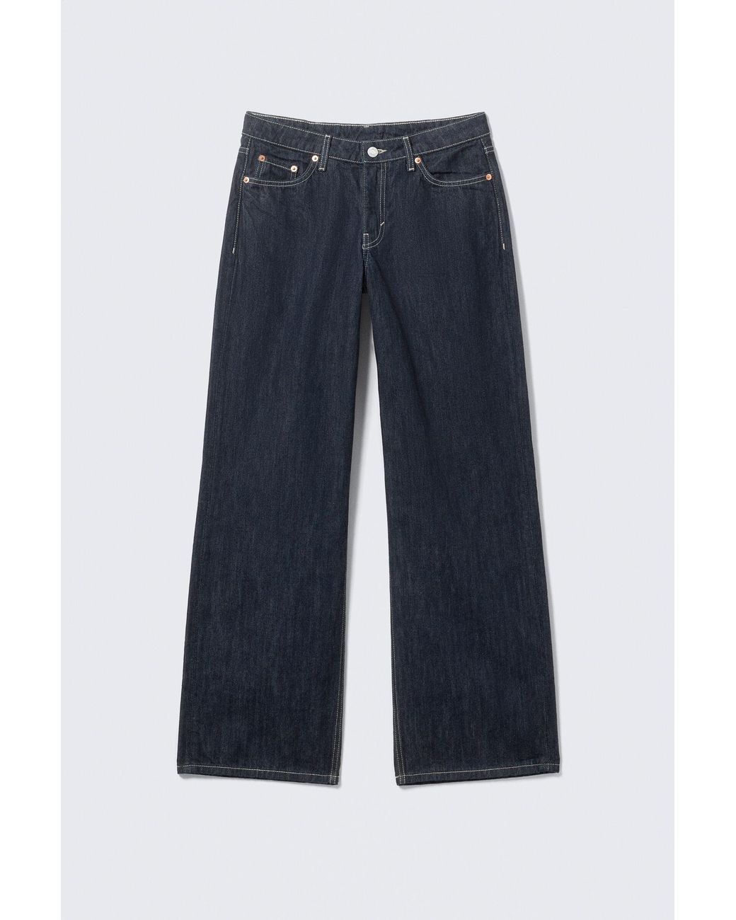 Weekday Blue Ample Low Rise Loose Wide Jeans